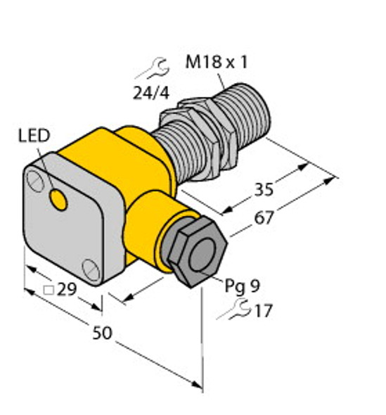 Turck Bi5-G18Sk-Y1X Inductive Sensor, Standard, KEMA 02 ATEX 1090X