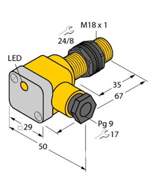 Turck Ni10-P18Sk-Y1X Inductive Sensor, Standard, KEMA 02 ATEX 1090X