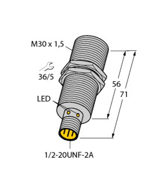 Turck Bi15-G30-Adz30X2-B3131 Inductive Sensor, Standard