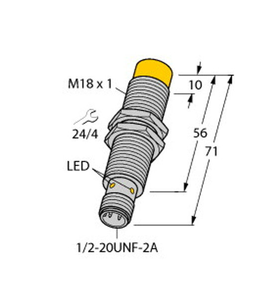 Turck Ni8-G18-Adz30X2-B3331/S34 Inductive Sensor, Resistant to Magnetic Fields, Standard