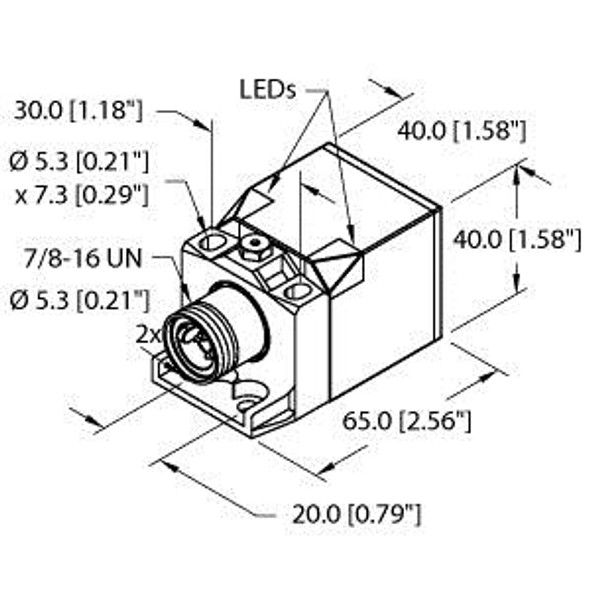 Turck Bi15U-Ck40-Rdz30X2-B1131 W/Bs 2.1 Inductive Sensor, uprox