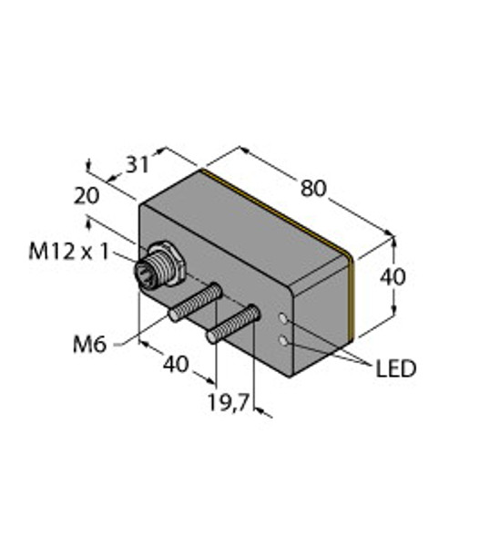 Turck Bi20-Ck4080-Vp4X2-H1141 Inductive Sensor, Standard