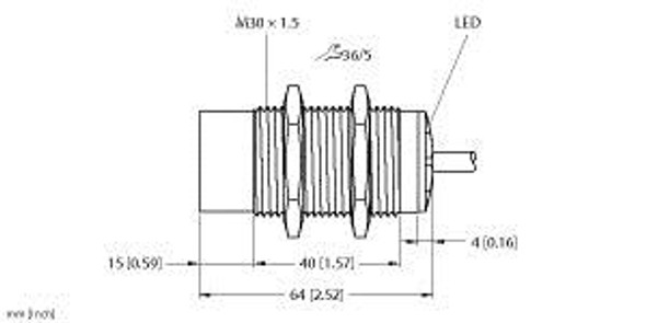 Turck Ni15-M30-Az3X/S90 18M Inductive Sensor, Standard