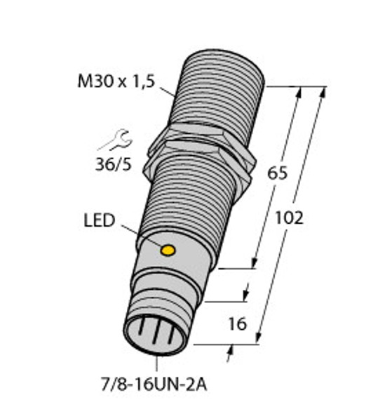 Turck Bi10-Eg30-Az3X-B1131/S120 Inductive Sensor, With Increased Temperature Range