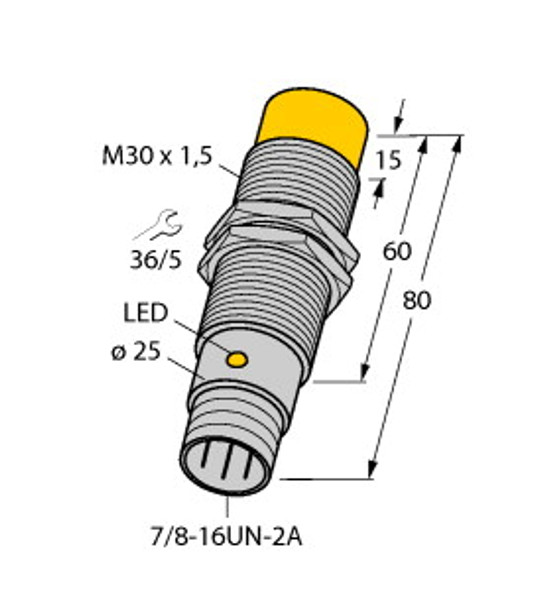 Turck Ni15-G30-Az3X-B1131 Inductive Sensor, Standard