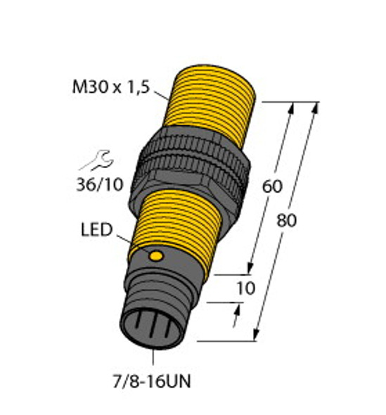 Turck Ni15-P30-Rz3X-B2131 Inductive Sensor, Standard