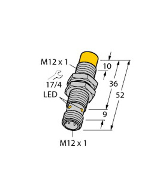 Turck Ni8-M12-Ad4X-H1144 Inductive Sensor, With Increased Switching Distance, Standard