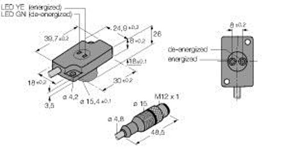 Turck Ni1.5-Ksr26R-2Ad4X2-0.2-Rs4.4T/S34 Inductive Sensor (Radial), Monitoring Kit for Power Clamps, Standard