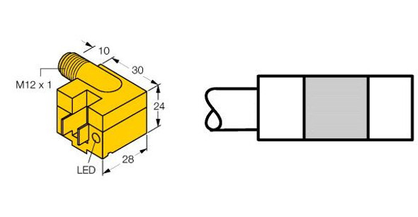 Turck Bim-Akt-Ad4X-H1141 W/Kla1 Magnetic Field Sensor, for pneumatic cylinders