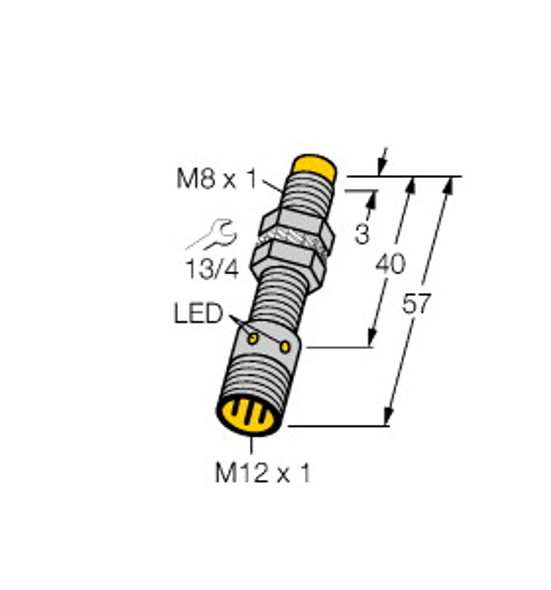 Turck Ni4-Eg08-Ag41X-H1341 Inductive Sensor, With Increased Switching Distance, Standard