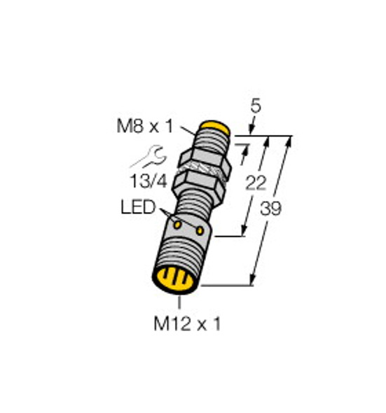 Turck Ni4-Eg08K-Ag41X-H1341 Inductive Sensor, With Increased Switching Distance, Standard