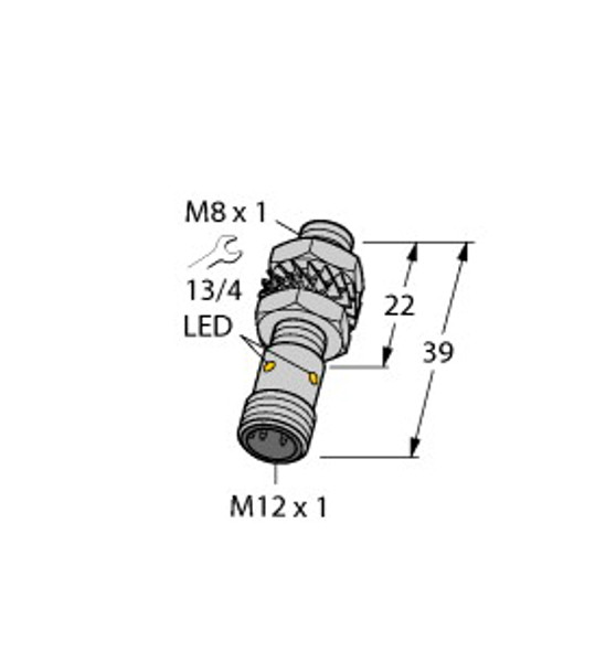 Turck Bi2-Eg08K-Ag41X-H1341 Inductive Sensor, With Increased Switching Distance, Standard