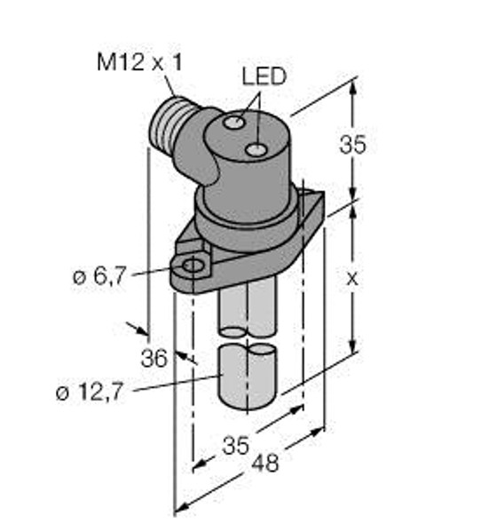 Turck Bi2-Crs343-An4X2-H1141/S34 Inductive Sensor, for high pressures, Standard