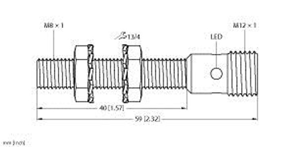 Turck Bi1.5-Eg08-Rp6X-H1341 Inductive Sensor, Standard