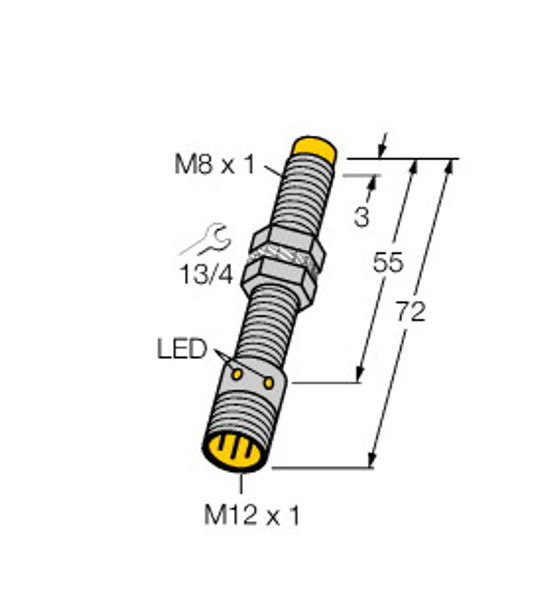 Turck Ni3-G08-An6X-H1341 Inductive Sensor, Standard