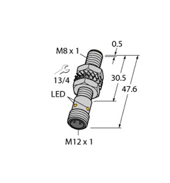 Turck Bi2-M08-Vp6X-H1341 Inductive Sensor, With Increased Switching Distance, Standard