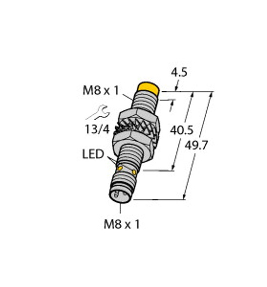 Turck Ni3-M08E-An6X-V1131 Inductive Sensor, With Increased Switching Distance, Standard