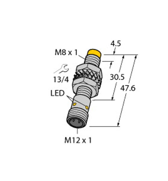 Turck Ni3-M08-Ap6X-H1341 Inductive Sensor, Standard