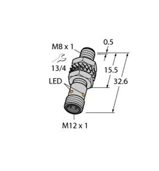 Turck Bi3-M08Kk-Ap6X-H1341 Inductive Sensor, With Increased Switching Distance, Standard