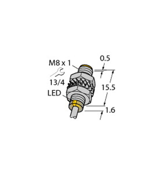 Turck Bi3-M08Kk-An6X Inductive Sensor, With Increased Switching Distance, Standard