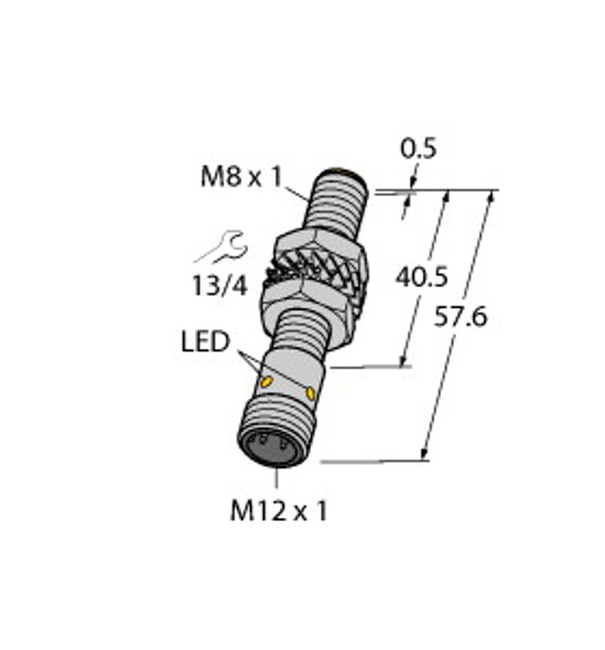 Turck Bi2-M08E-An6X-H1341 Inductive Sensor, With Increased Switching Distance, Standard
