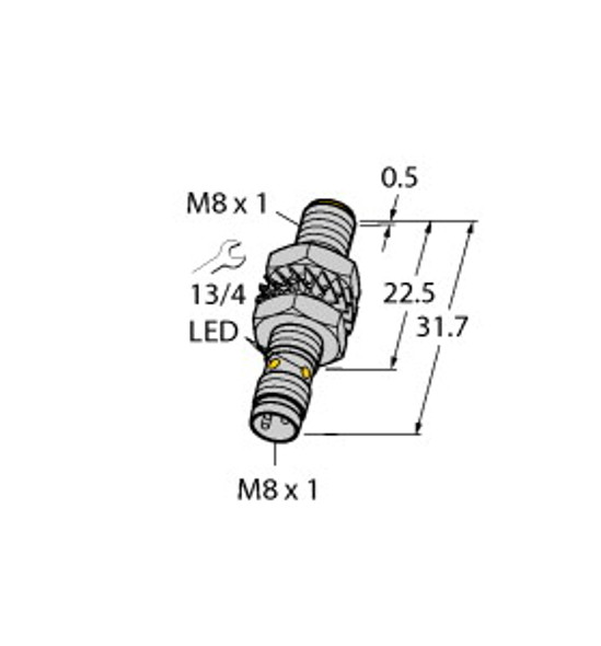 Turck Bi2-M08K-An6X-V1131 Inductive Sensor, With Increased Switching Distance, Standard