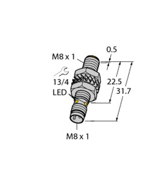 Turck Bi2-M08K-Ap6X-V1131 Inductive Sensor, With Increased Switching Distance, Standard