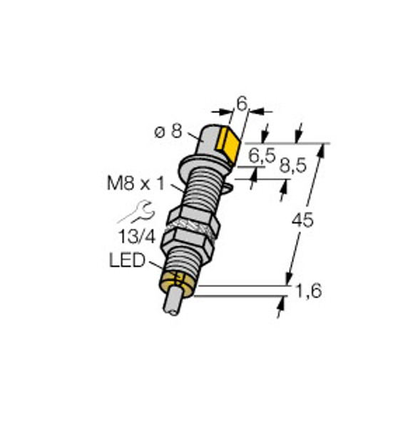 Turck Bi1.5-Gs880-An6X Inductive Sensor, Standard