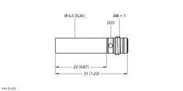 Turck Bi2-Eh6.5K-Ap6X-V1131 Inductive Sensor, With Increased Switching Distance, Standard