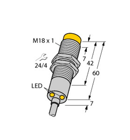 Turck Ni4-M18-2Ap6X2-0.5-Rs4.4T/S90-S1123 Inductive Sensor, For Recognition of Rotation Direction, Standard