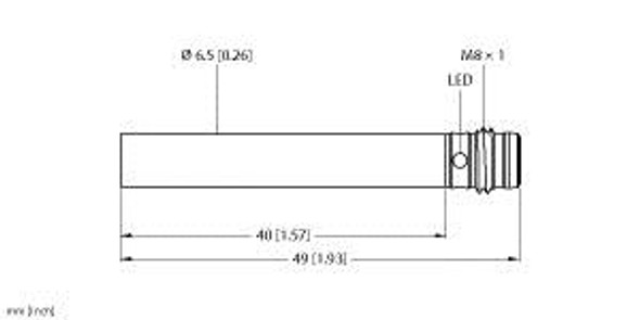 Turck Bi2-Eh6.5-An6X-V1131 Inductive Sensor, With Increased Switching Distance, Standard