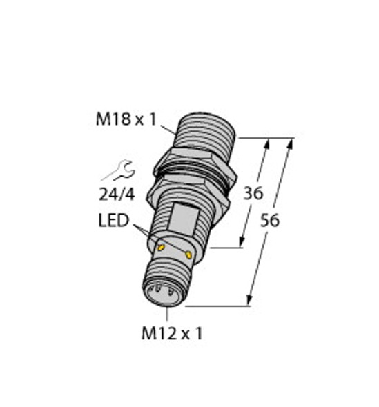 Turck Bi5-Eg18F-Ag6X-H1141 Inductive Sensor, Stainless Steel Front, Standard