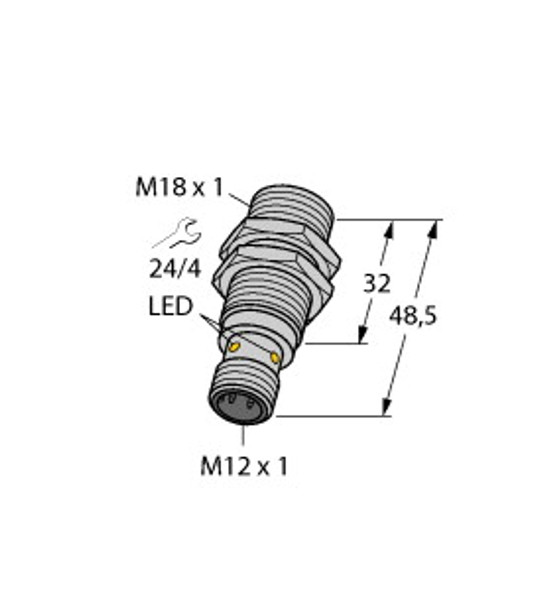 Turck Bi10-Egt18F-Ap6X-H1141 Inductive Sensor, Stainless Steel Front, Standard