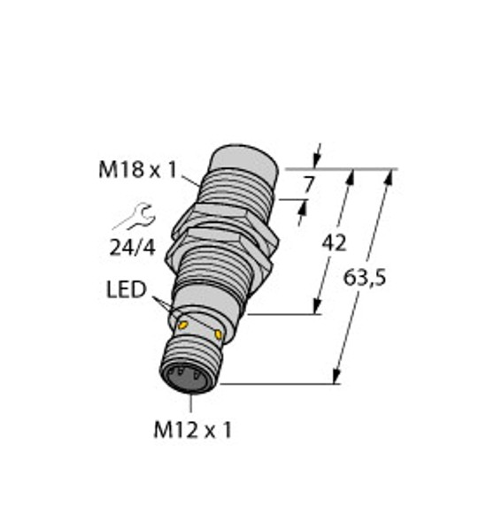 Turck Ni20-Eg18Fm-Ap6X-H1141 Inductive Sensor, Stainless Steel Front, Standard