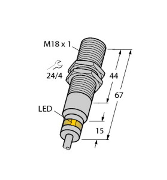 Turck Bi5-Em18Wd-Ap6X/S929 Inductive Sensor, For Harsh Environments and Temperatures up to -60 øC, Standard