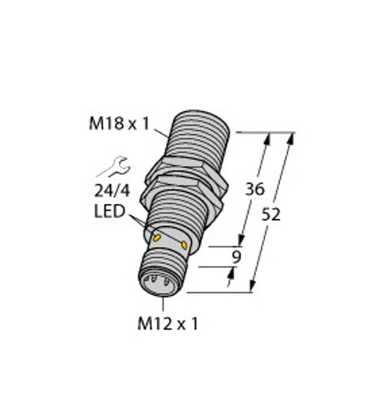Turck Bi8-M18-Rp6X-H1141 Inductive Sensor, With Increased Switching Distance, Standard