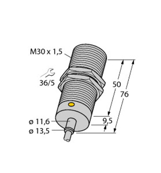 Turck Bi15-M30T-Ap6X 7M Inductive Sensor, With Increased Switching Distance, Standard