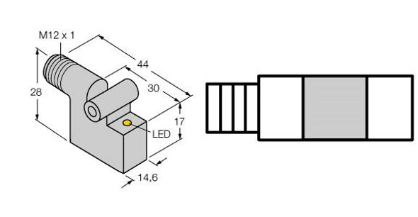 Turck Bim-Ikt-Ap6X-H1141 W/Kli3 Magnetic Field Sensor, For Pneumatic Cylinders