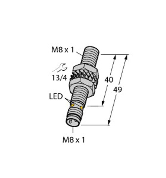 Turck Bim-Eg08-An6X-V1131 Magnetic Field Sensor, Magnetic-inductive Proximity Sensor