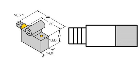 Turck Bim-Ike-Ap6X-V1131 W/Kli3 Magnetic Field Sensor, For Pneumatic Cylinders