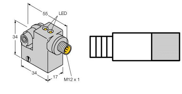 Turck Bim-Ikm-Ap6X2-H1141/S34 Magnetic Field Sensor, for pneumatic cylinders (magnetic-field immune)