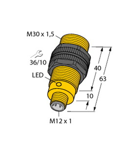 Turck Bi10-S30-Ap6X-H1141 Inductive Sensor, Standard