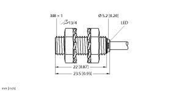 Turck Bi1.5-Eg08K-Ap6X Inductive Sensor, Standard