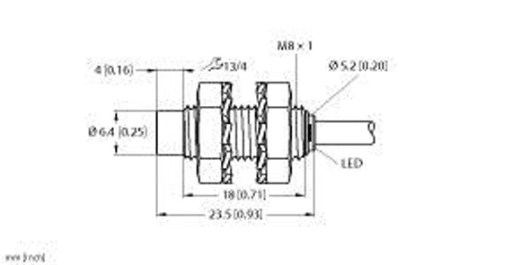 Turck Ni3-Eg08K-Ap6X Inductive Sensor, Standard