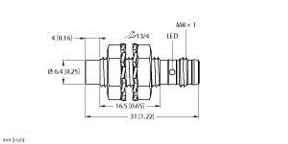 Turck Ni3-Eg08K-Ap6X-V1131 Inductive Sensor, Standard