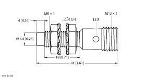 Turck Ni3-Eg08K-An6X-H1341 Inductive Sensor, Standard