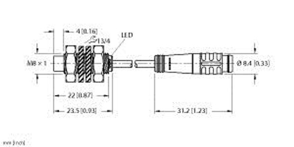 Turck Ni3-Eg08K-An6X-0.3-Psg3 Inductive Sensor, Standard