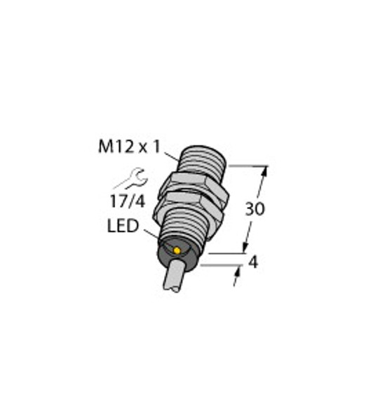 Turck Bi4-G12K-Rn6X 7M Inductive Sensor, With Increased Switching Distance, Standard