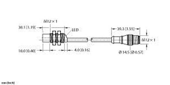 Turck Ni5-G12K-Rp6X-0.2-Rs4T Inductive Sensor, Standard