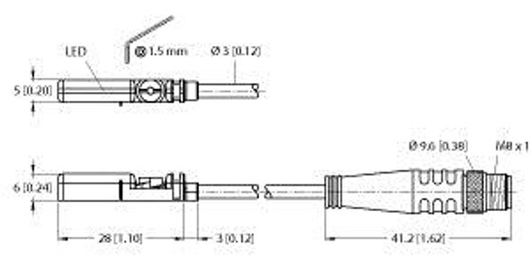 Turck Bim-Unt-An6X-0.3-Psg3M Magnetic Field Sensor, For Pneumatic Cylinders